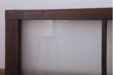 昭和レトロ　すりガラス入り!古い木製の明り取り(2)