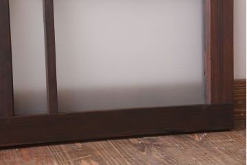 昭和レトロ　すりガラス入り!古い木製の明り取り(2)