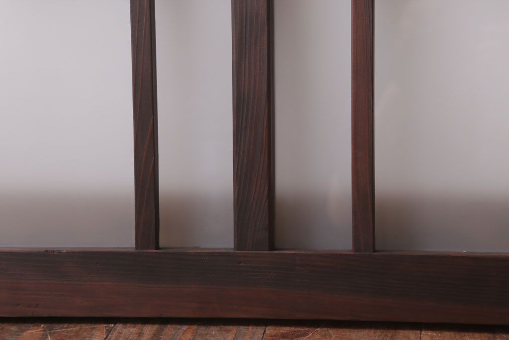 昭和レトロ　すりガラス入り!古い木製の明り取り(2)