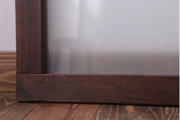 昭和レトロ　すりガラス入り!古い木製の明り取り(2)