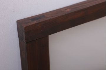 昭和レトロ　すりガラス入り!古い木製の明り取り(2)