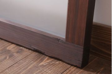 昭和レトロ　すりガラス入り!古い木製の明り取り(2)