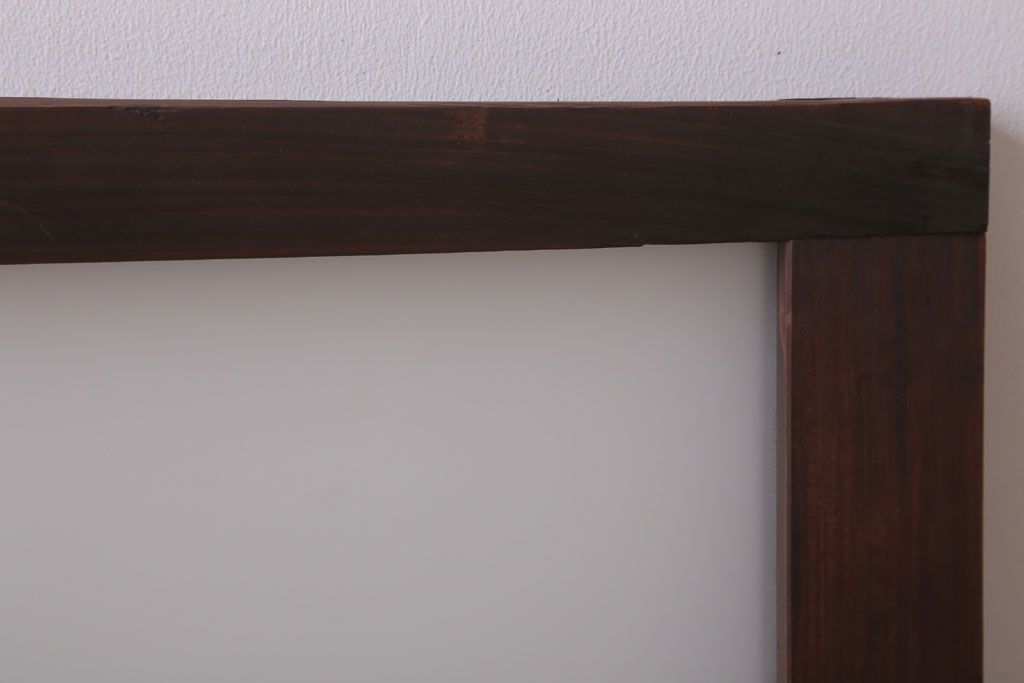 昭和レトロ　すりガラス入り!古い木製の明り取り(2)