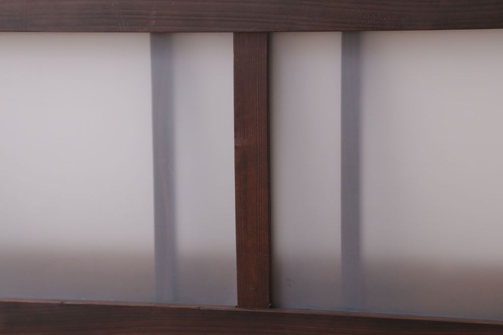 昭和レトロ　すりガラス入り!古い木製の明り取り(2)