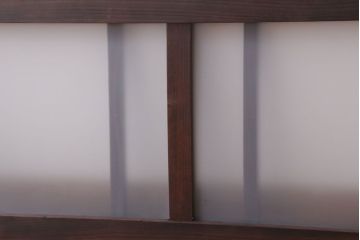 昭和レトロ　すりガラス入り!古い木製の明り取り(2)