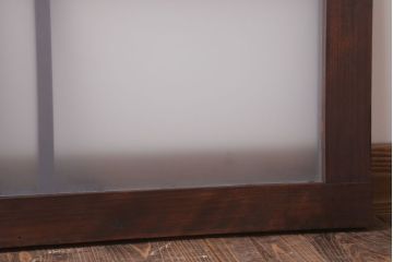 昭和レトロ　すりガラス入り!古い木製の明り取り(2)