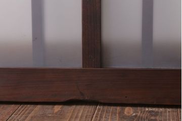 昭和レトロ　すりガラス入り!古い木製の明り取り(2)