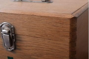 アンティーク雑貨　昭和レトロ　古い木製の小さな救急箱(木箱・小箱・小物収納箱)