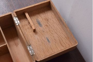 アンティーク雑貨　昭和レトロ　古い木製の小さな救急箱(木箱・小箱・小物収納箱)(2)