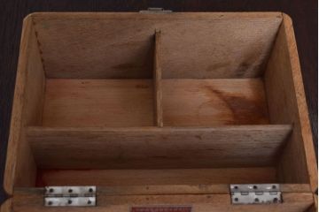 アンティーク雑貨　昭和レトロ　古い木製の小さな救急箱(木箱・小箱・小物収納箱)(2)