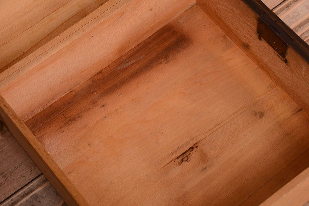 アンティーク家具　古民具・骨董　大正〜昭和期　横桟引き戸の収納箪笥