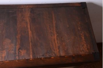 アンティーク家具　古民具・骨董　大正〜昭和期　ダイヤガラス入り!古い木製の収納棚