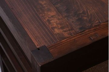 アンティーク家具　古民具・骨董　大正〜昭和期　ダイヤガラス入り!古い木製の収納棚