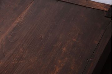 アンティーク家具　古民具・骨董　大正〜昭和期　ダイヤガラス入り!古い木製の収納棚