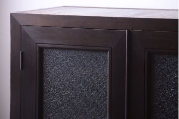 アンティーク家具　古民具・骨董　大正〜昭和期　ダイヤガラス入り!古い木製の収納棚