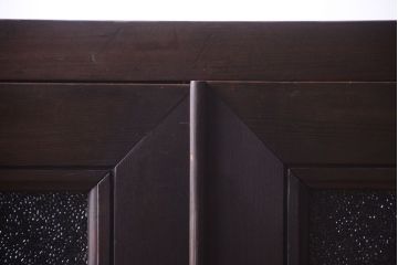 アンティーク家具　古民具・骨董　大正〜昭和期　ダイヤガラス入り!古い木製の収納棚