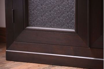 アンティーク家具　古民具・骨董　大正〜昭和期　ダイヤガラス入り!古い木製の収納棚