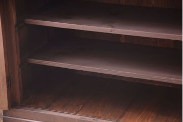 アンティーク家具　古民具・骨董　大正〜昭和期　ダイヤガラス入り!古い木製の収納棚