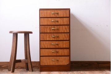 レトロ家具　昭和レトロ　古い木製のアンティーク7杯小引き出し