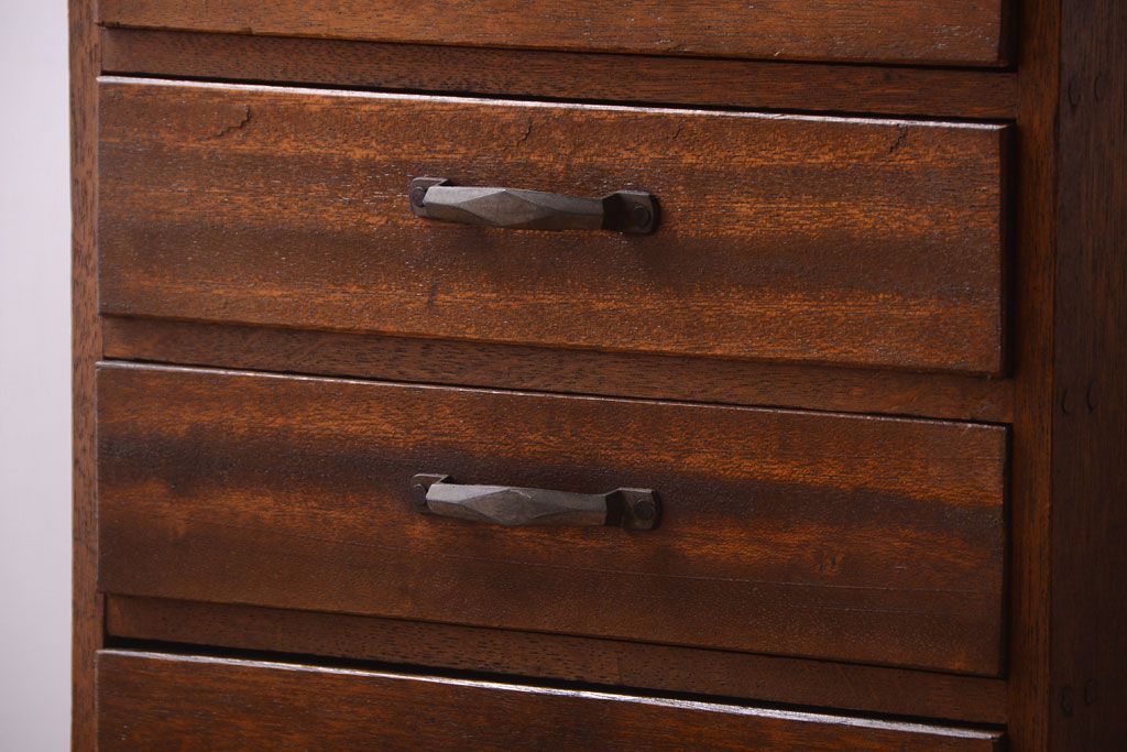 レトロ家具　昭和レトロ　古い木製のアンティーク6杯小引き出し