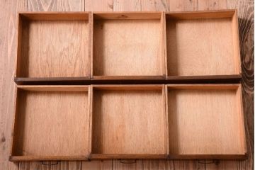 レトロ家具　昭和レトロ　古い木製のアンティーク6杯小引き出し