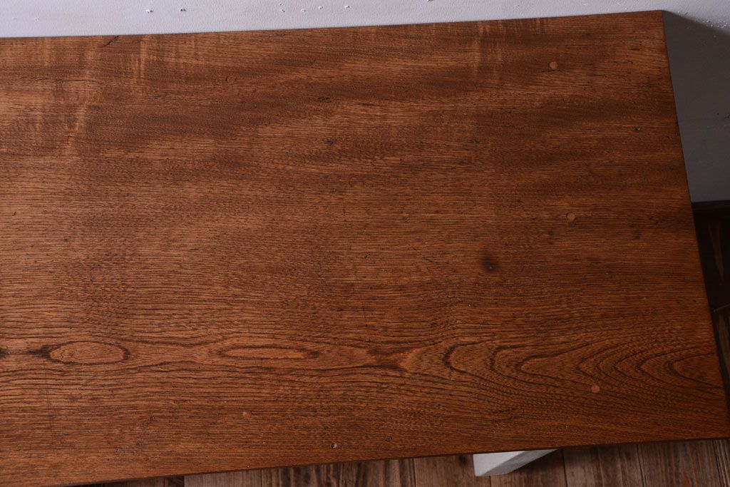 レトロ家具　アンティークペイント　古い木のレトロな平机(コンソールテーブル)