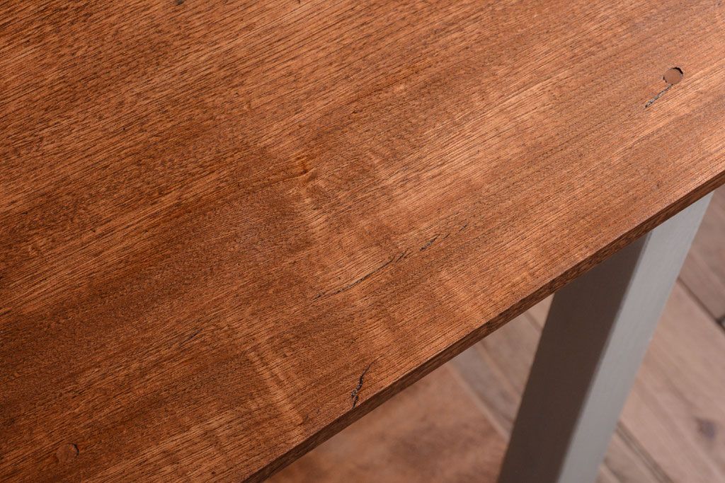 レトロ家具　アンティークペイント　古い木のレトロな平机(コンソールテーブル)