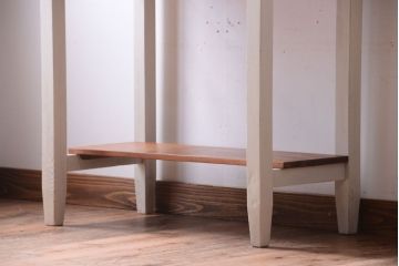 レトロ家具　アンティークペイント　古い木のレトロな平机(コンソールテーブル)