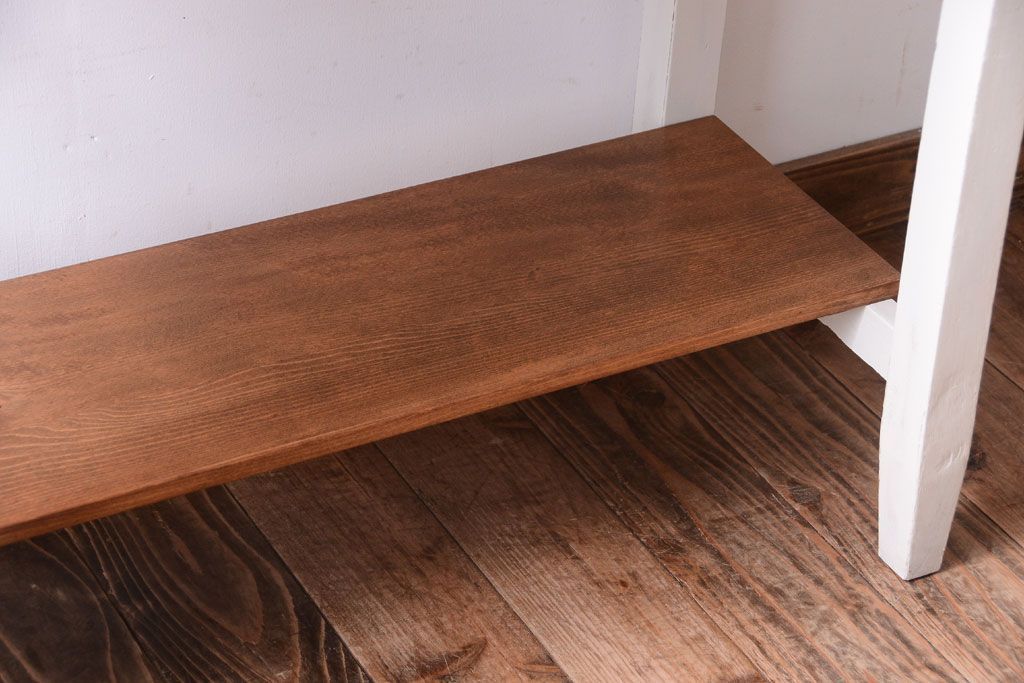 レトロ家具　アンティークペイント　古い木のレトロな平机(コンソールテーブル)