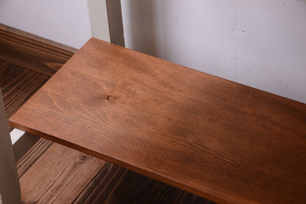 レトロ家具　アンティークペイント　古い木のレトロな平机(コンソールテーブル)