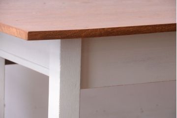 レトロ家具　アンティークペイント　古い木のレトロな平机(コンソールテーブル)