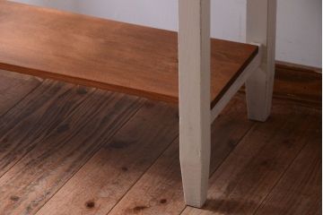 レトロ家具　アンティークペイント　古い木のレトロな平机(コンソールテーブル)