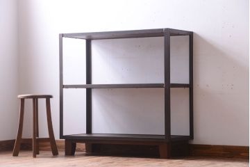 ラフジュ工房オリジナル　脚付きのシンプルなアイアンラック(小)(1)