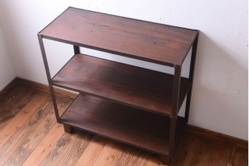 ラフジュ工房オリジナル　脚付きのシンプルなアイアンラック(小)(1)