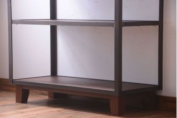 ラフジュ工房オリジナル　脚付きのシンプルなアイアンラック(小)(1)