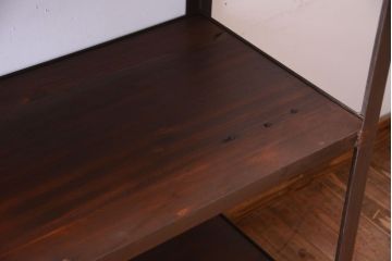 ラフジュ工房オリジナル　脚付きのシンプルなアイアンラック(小)(1)