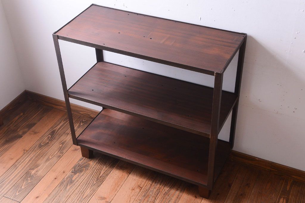 ラフジュ工房オリジナル　脚付きのシンプルなアイアンラック(小)(2)