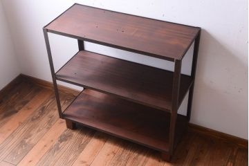 ラフジュ工房オリジナル　脚付きのシンプルなアイアンラック(小)(2)