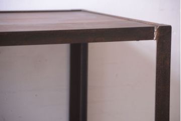 ラフジュ工房オリジナル　脚付きのシンプルなアイアンラック(小)(2)