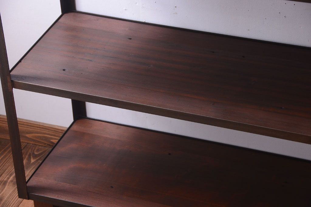 ラフジュ工房オリジナル　脚付きのシンプルなアイアンラック(小)(2)