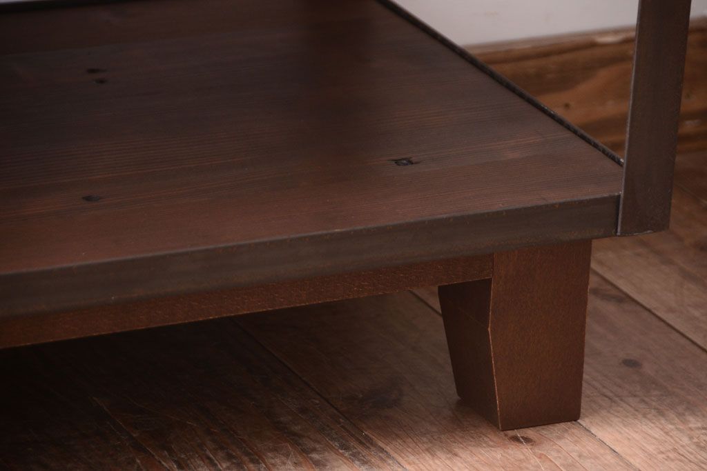 ラフジュ工房オリジナル　脚付きのシンプルなアイアンラック(小)(2)