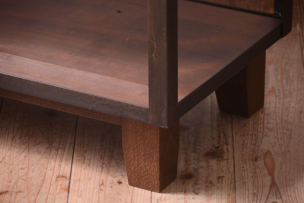 ラフジュ工房オリジナル　脚付きのシンプルなアイアンラック(小)(2)