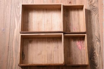 アンティーク家具　和製アンティーク　透かし彫り!前面タモ材の重ね茶箪笥