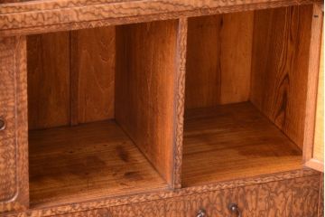 アンティーク家具　和製アンティーク　透かし彫り!前面タモ材の重ね茶箪笥