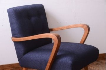 レトロ家具　アンティーク　シンプルでレトロな一人掛けソファ(1)