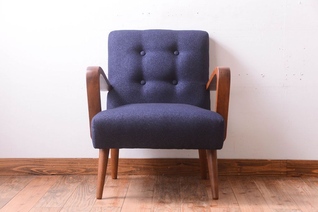 レトロ家具　アンティーク　シンプルでレトロな一人掛けソファ(2)