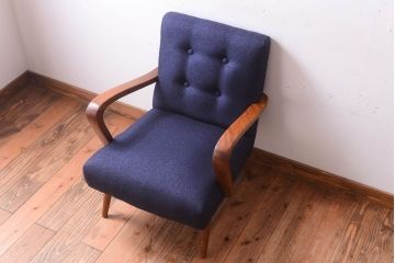 レトロ家具　アンティーク　シンプルでレトロな一人掛けソファ(2)