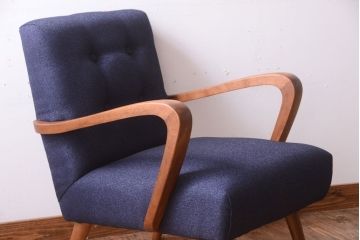 レトロ家具　アンティーク　シンプルでレトロな一人掛けソファ(2)