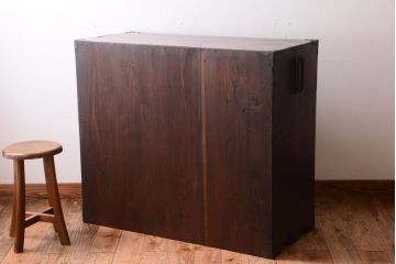 アンティーク家具　古民具・骨董　明治〜大正期　前面栗材!アンティーク米沢箪笥