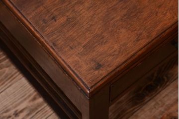 レトロ家具　昭和レトロ　古い木製のシンプルなアンティーク文机(3)